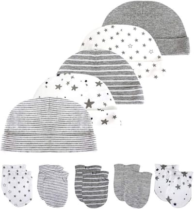 5-Delige Baby Romper Set met Lange Mouwen, Broekje en Accessoires - 100% Katoen