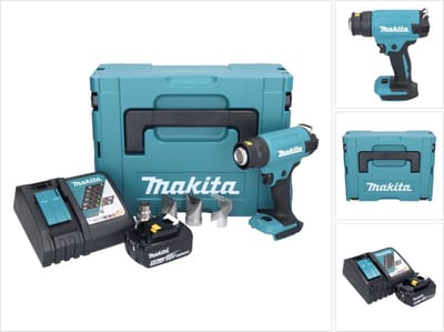 Makita snoerloos heteluchtpistool LXT 18 V - 120 - 200 L/min - 150 - 550°C
