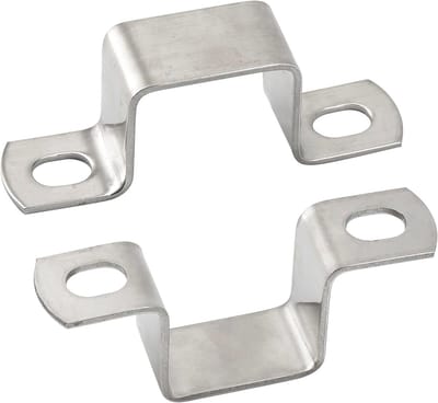 Roestvrijstalen Vierkante Buisklemmen met Schroeven, 12 Stuks U-vormige Steunbeugels voor Buizen en Beugels, 10x10mm