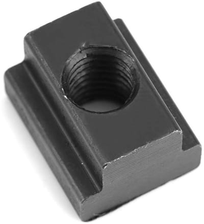 Vijf stuks T-slot moeren met interne draad M8/M10, zwart oxide afwerking voor machine tafels