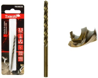 Tvardy HSS Cobalt Boor - Drievoudige Groeven - 3,5 mm - Warmtebestendig