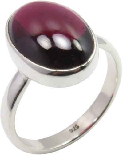 Natuursieraad - 925 sterling zilver granaat ring maat 17.25 mm - edelsteen sieraad - handgemaakt