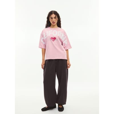 Stradivarius T-shirt met California-print  Pastelroze XS