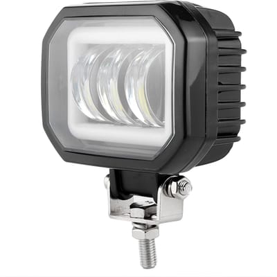 Lampe de travail LED 3,5 pouces 6000K 30W Étanche Carrée Lampe Angel Eyes pour Voiture VTT Bateau Véhicule Tout-Terrain(Lumière Blanche Froide ) gray