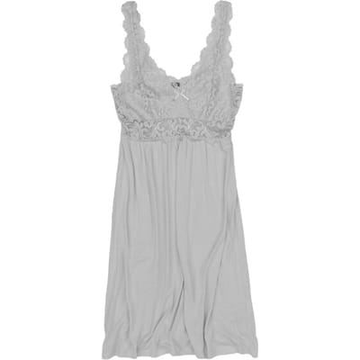 By Louise Slipdress Dames Neglige Met Kant Grijs - Maat XXL