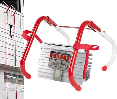 Noodladder - Vluchtladder - Veilige Ontsnapping - Lichtgewicht Aluminium - 7.5 Meter - Zilver