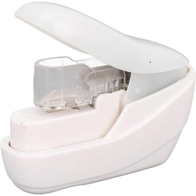 Agrafeuse sans agrafes Capacité 4 feuilles Compacte Portable Agrafeuse sans agrafes pour Bureau École Maison white