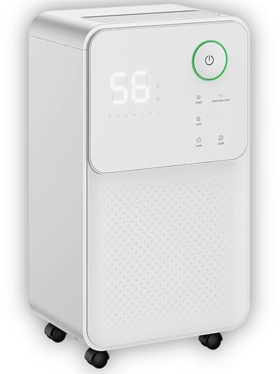 Yuconn Luchtontvochtiger - 16 L per dag - Wasdroogfunctie - Ontvochtiger voor Badkamer, Slaapkamer, Kelder en Zolder - Dehumidifier - Voorkomt schimmel - Vochtvreter - Wit