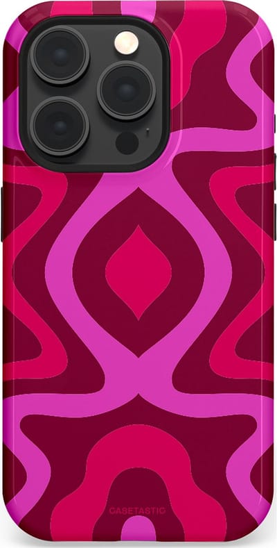 Casetastic Hoesje Geschikt voor Apple iPhone 15 Pro Magsafe - Stijlvolle Beschermende Duo-layer Case - Retro golf