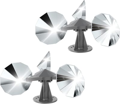 Zonne-Energie Vogelverschrikker - Vogelafschrikmiddel - Met Reflector - Afstotende Windturbine Reflector - 360 Graden Rotatie - Windaandrijving - Met Kunststof Voet - Houdt Duiven, Spechten en Mussen - Voor Buiten, Terras