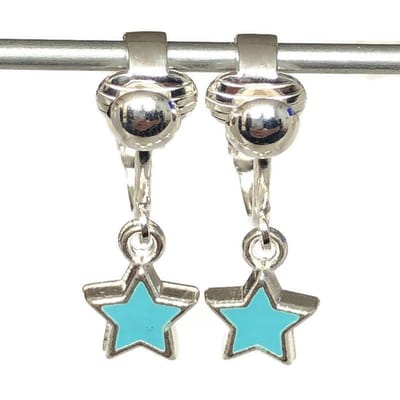 Clip Oorbellen Kinderen - Oorclips - Ster - Lichtblauw - Hangoorbellen - MNQ bijoux
