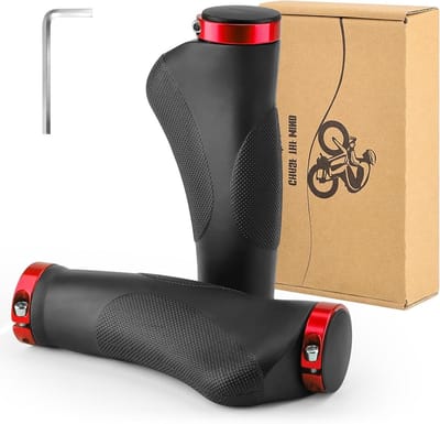 Fietshandgrepen - Stuurgrepen Rubber - Comfortabel Fietsen - Anti-slip Puntdesign - 130 mm - Zwart/Rood