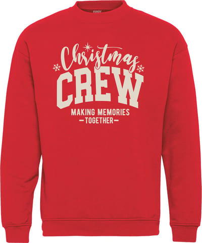 Kersttrui Christmas Crew | Foute Kersttrui Dames Heren | Kerstcadeau | Kerstpakket | Rood | maat XS