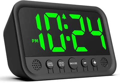 longziming -Compacte Digitale Wekker met Helder Display – 5 Volume Niveaus, Geheugenfunctie & Sluimerfunctie, Modern Design voor Nachtkastje of Bureau