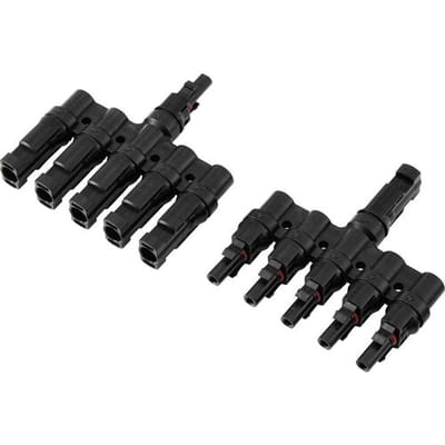 TRU COMPONENTS TC-13805804 5-voudige PV-aftakverbinderset Zwart Inhoud: 2 stuk(s)