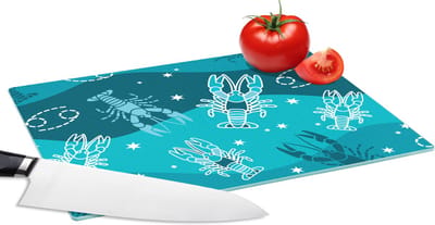 Glazen Snijplank - 28x20 - Zodiac - Kreeft - Design - Snijplanken Glas