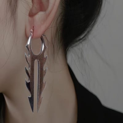 Tendance Punk Nouvelle Mode Personnalité Gothique Pendentif Épineux Squelettique Boucles d'Oreilles Pendantes Pour Femmes Hommes Fête Accessoires d'Oreilles Bijoux gray