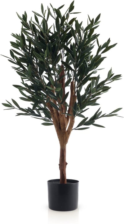 Meisterhome Kunst Olijfboom 90 cm – Grote Mediterrane Kunstplant – Realistische Kunstboom met Olijven - Inclusief pot – Onderhoudsvrij voor Woonkamer & Kantoor