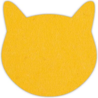 Poes vilt onderzetters - Geel - 6 stuks - ø 10 cm - Tafeldecoratie - Glas onderzetter - Cadeau - Woondecoratie - Woonkamer - Tafelbescherming - Onderzetters Voor Glazen - Keukenbenodigdheden - Woonaccessoires - Tafelaccessoires