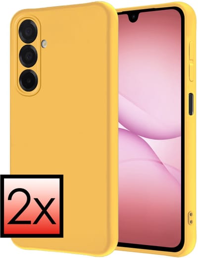 Hoesje - 2 Stuks - Geschikt voor Samsung Galaxy A17 - Sterk & Shockproof - Case Siliconen - Back Cover - Telefoon Hoes - Geel