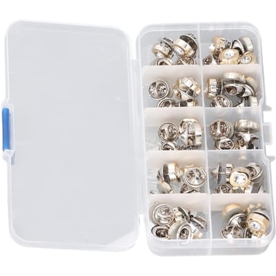 150 Pièces Épingles à Boutons Anti-Vide Résistantes à la Corrosion Amovibles Épingle Broche avec Boîte de Rangement pour le DIY gray