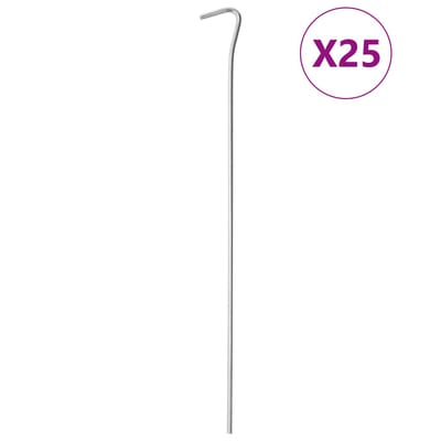 vidaXL - Tentharingen - 25 - st - Ø4 - mm - 30 - cm - gegalvaniseerd - staal
