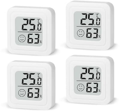 4 Stuks Digitale Hygrometer Thermometer Binnen - Temperatuur en Vochtigheidsmeter met Comfortindicator