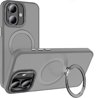 Cityhoesje - Ring BackCover iPhone 16 Plus - Wireless Charging - Grijs