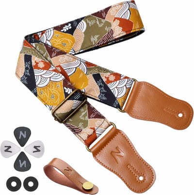 Comfortabele Japanse Katoenen Gitaarband Set voor Akoestische Gitaar en Ukelele, Inclusief Accessoires