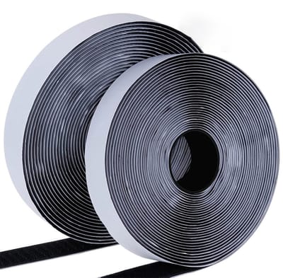 EXCITAT Klittenband - Klittenband zelfklevend - zelfklevende lus en haaktape - extra sterke dubbelzijdige kleefstof - 8 m x 20 mm - zwart
