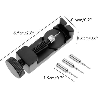 Kit de retrait de maillons de montre Outil de retrait de goupilles de montre Outil de retrait de bracelet de montre Kit d'outils de réparation noir