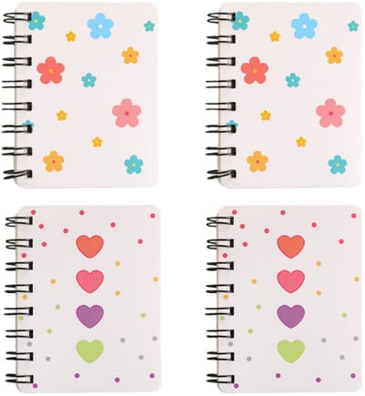 QTTVBTNA 4-pack A7 Pocket Notitieboek – Mini Memo Pads – Lege binnenpagina's - Zakformaat Notitieboekjes voor Thuis, Kantoor & Reizen