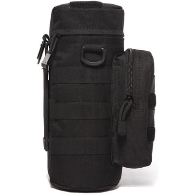 Pochette Porte-Bouteille d'Eau Tactique Molle Sac Support Extérieur Voyage Camping Randonnée Vélo Pêche Chasse Porte-Bouteille d'Eau Bouilloire Utilisation Pratique black
