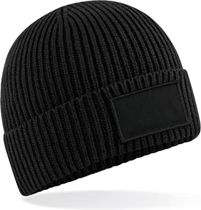 Beechfield Trendy muts met patch B442R - Black - One size