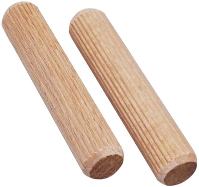 Houten pluggen - Geribbelde pinnen - Meubels verbinden - Gegroefd oppervlak - 6 x 35 mm