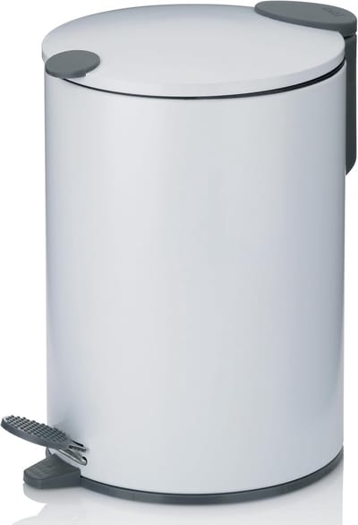 Kleine Pedaalemmer 3L Wit - Stille Sluiting en Metalen Prullenbak voor Badkamer
