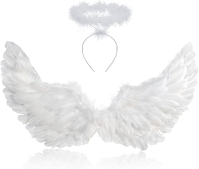 80 cm witte engelenvleugels voor kostuumfeesten, carnaval en fancy dress evenementen