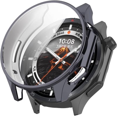 Strap-it Schokabsorberend TPU hoesje - soft case geschikt voor OnePlus Watch 3 (grijsblauw)