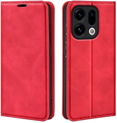 MobyDefend Hoesje - Geschikt voor Oppo Find X9 - Luxe Wallet Bookcase (Magnetische Sluiting) - Rood