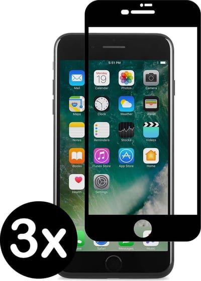 Screenprotector - 3 Stuks - Geschikt voor Apple iPhone SE (2020) - Full Cover - Beschermglas - Gehard Glas - Tempered Glass - Screen Protector