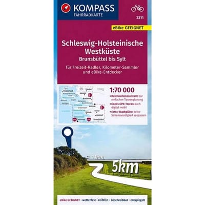 Kompass Fk3311 Fietskaart Schleswig-Holsteinische Westküste - Kompass Fietskaarten