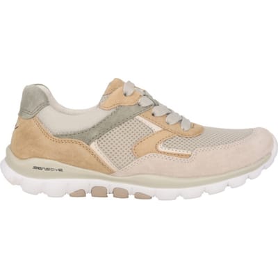 Gabor rollingsoft sensitive 86.964.60 - dames rollende wandelsneaker - Beige - maat 37 (EU) 4 (UK)