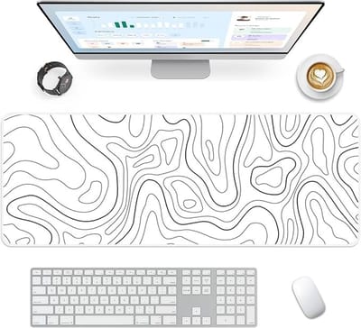 Extra grote bureaumat voor gaming en werk, antislip basis met strak design