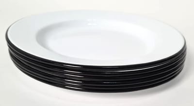 emailledesign® Servies emaille borden set van 5 stuks - 21 cm