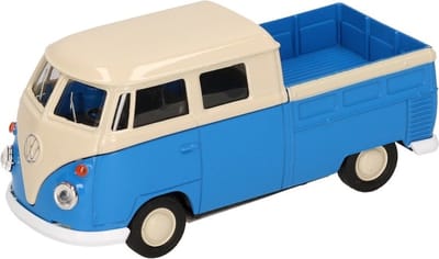 Welly Speelgoed Volkswagen modelauto - T1 pick up - blauw - schaal 1:36 - schaalmodel