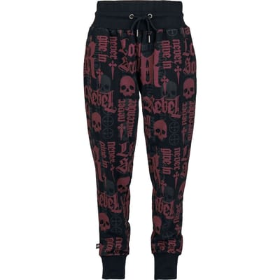 Rock Rebel by EMP - Rock Trainingsbroek - Broek met Rock Rebel-print - S tot XXL - voor Vrouwen - zwart