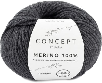Katia Concept Merino 100% - 503 donkergrijs - Wol Garen