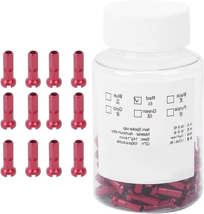100 Stuks Aluminium Spoke Nipples voor Fietsen, 2mm Binnen Diameter, Mountainbike Accessoires en Onderdelen