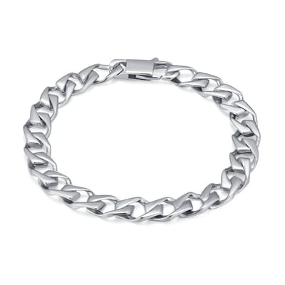 Twice As Nice Armband in edelstaal, platte open schakel 21cm