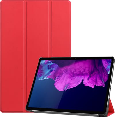 Hoesje - Geschikt voor Lenovo Tab P11 Plus - Dun & Stevig - Hardcover Book Case - Trifold Bookcase Hoes - Hard Cover - Tablethoes - Rood